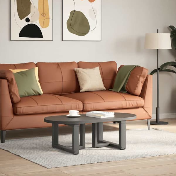 vidaXL Soffbordsben T-formade 2 st antracit 50x25x(30-31) cm stål