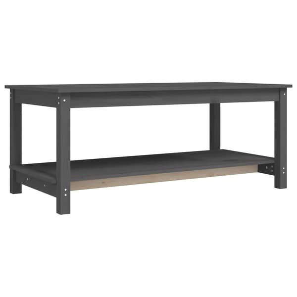 vidaXL Soffbord grå 110x55x45 cm massiv furu