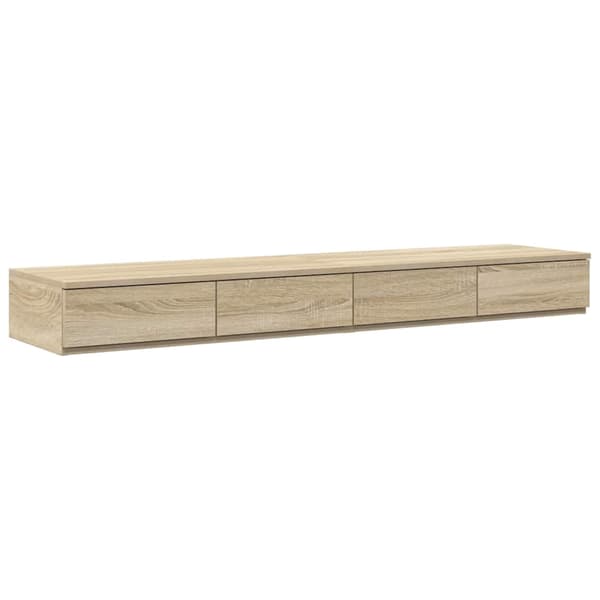 vidaXL Sengeskuffer Sonoma eik 140 x 36,5 x 16,5 cm Konstruert tre