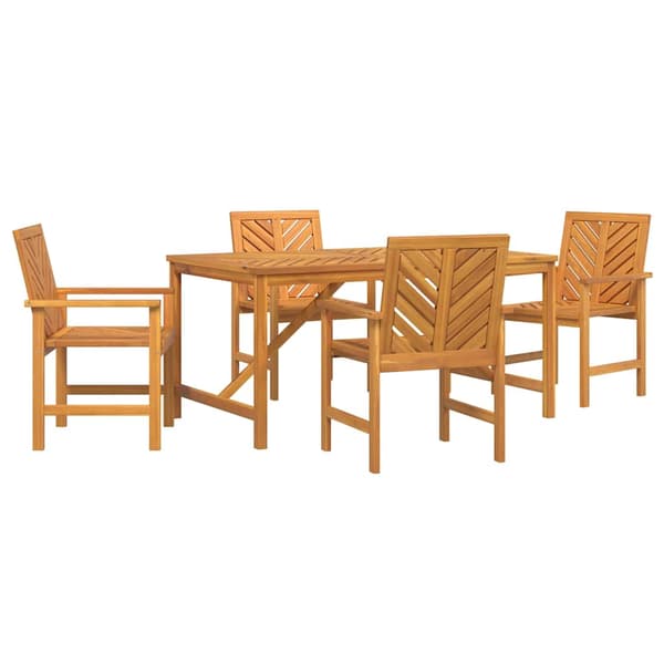 vidaXL Hage Spisegruppe 5 pcs Brun Solid akasietre