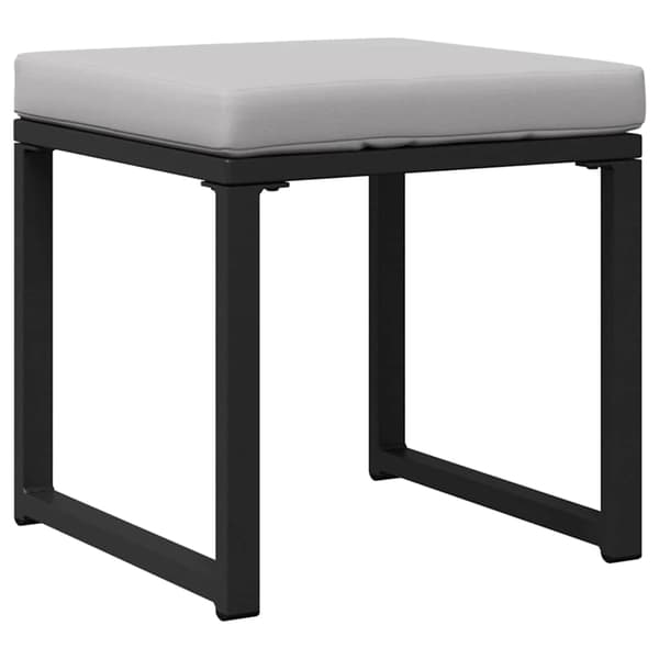 vidaXL Trädgårdsmöbler med kudde med kudde 4 pcs Ljusgrå Polyester