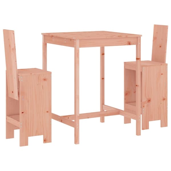 vidaXL Bistroset 3 delar massiv douglasgran