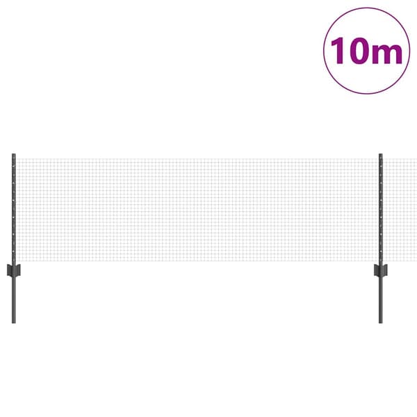 vidaXL Gjerde med innlegg. Grå 0.6 x 10 m Stål