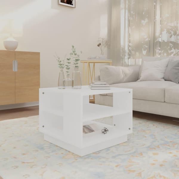 vidaXL Soffbord vit 55x55x43 cm spånskiva
