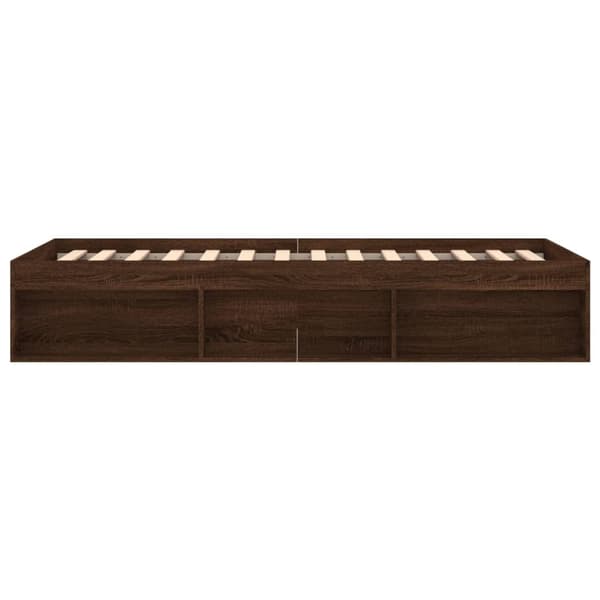 vidaXL Sengeramme brun eik 90x190 cm