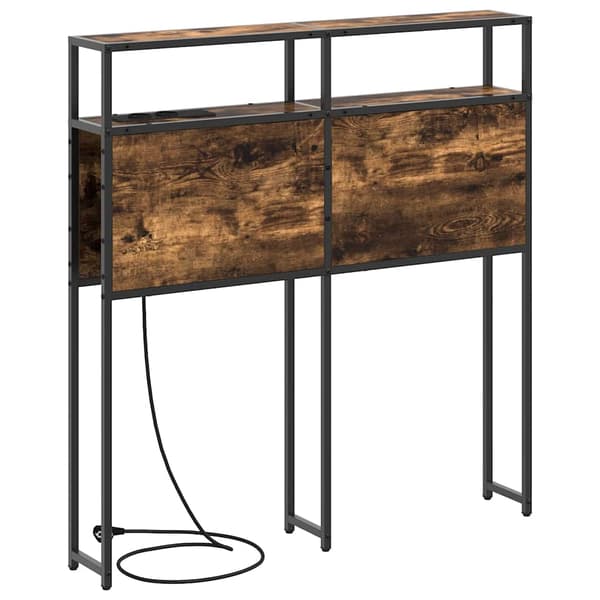 vidaXL Förvaringshuvudgavel Rökfärgad ek 90 cm Konstruerat trä