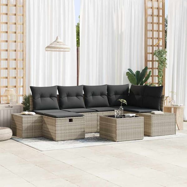 vidaXL Soffset med kudde 6 pcs konstrotting
