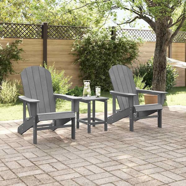 vidaXL Hage Stol 2 pcs Lysegrå 82 x 74 x 92 cm Polyethylen