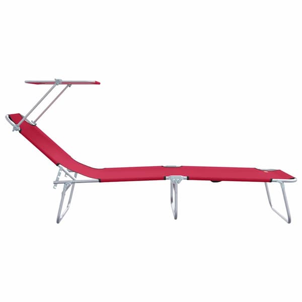 vidaXL Solstol 2 pcs Röd 58 x 188 x 77cm Polyester