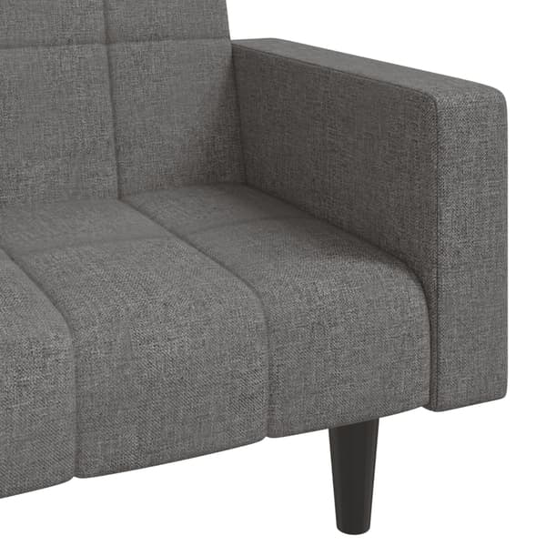 vidaXL Bäddsoffa 2-sits med två kuddar ljusgrå tyg