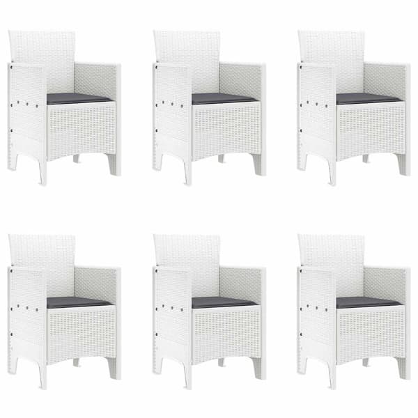 vidaXL Trädgårdsmöbelset 7 pcs Vit Polypropylen