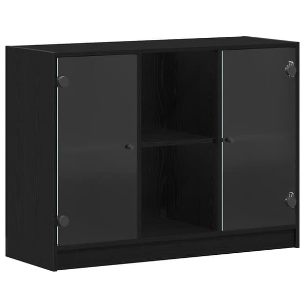 vidaXL Serviesskap Svart Eik 100 x 37 x 75.5 cm
