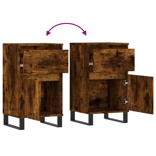 vidaXL Skjenk røkt eik 40x35x70 cm konstruert tre