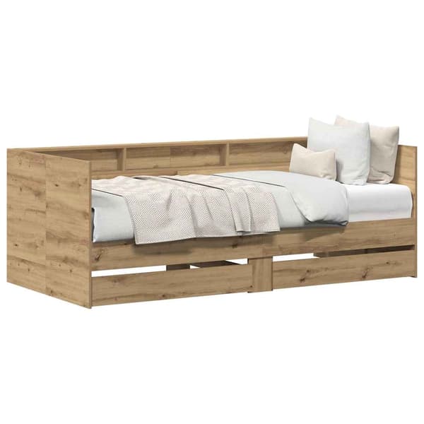 vidaXL Seng med hodegjerde Artisan Eik 100 x 200 cm Konstruert tre