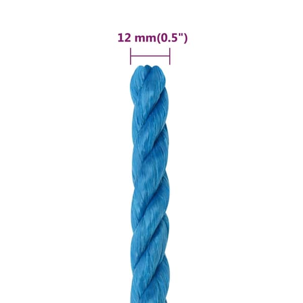 vidaXL Rep blå 12 mm 50 m polypropylen