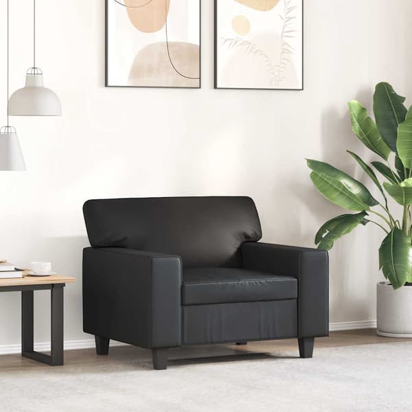 vidaXL Fåtölj svart 60 cm konstläder