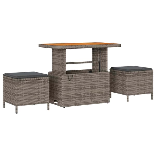vidaXL Trädgårdsoffset 10 pcs Grå konstrotting