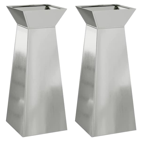 vidaXL Søyleplanter 2 pcs sølv 40 x 40 x 100 cm