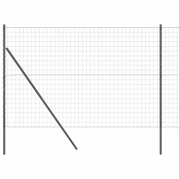 vidaXL Gjerde med stolpe Grå 1,5 x 10 m Stål