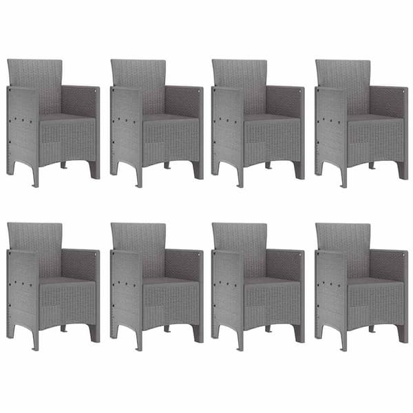 vidaXL Hage Spisegruppe 9 pcs Hvit Polt rattan