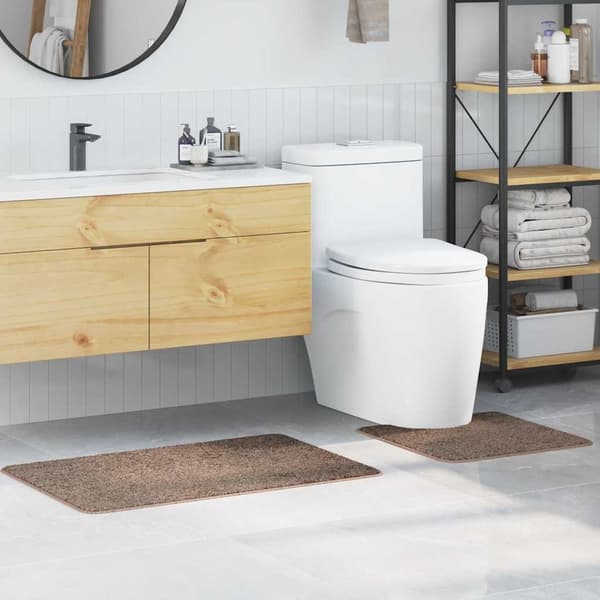 vidaXL Badmatta 2 pcs Brun 50 x 50 cm Polypropylen
