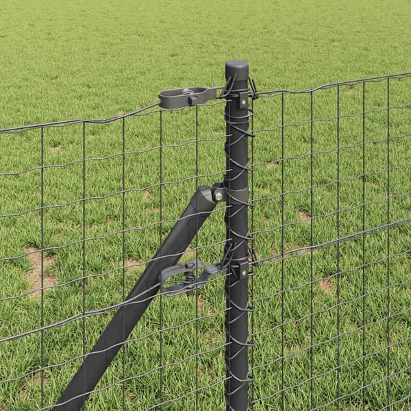 vidaXL Gjerdepåle 13 pcs Grå Stål
