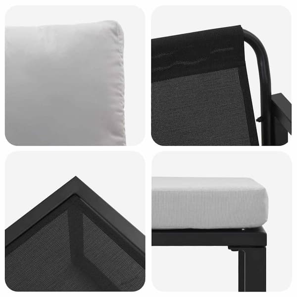 vidaXL Trädgårdsmöbler med kudde med kudde 4 pcs Ljusgrå Polyester