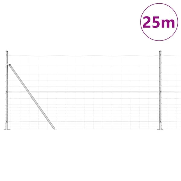 vidaXL Stängselstolpe Galvaniserad 25 x 1,2 m Stål