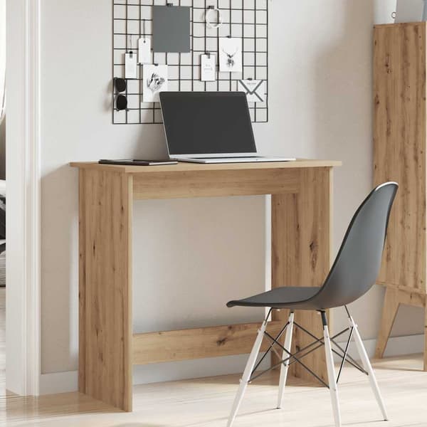 vidaXL Skrivebord artisan eik 80x40x75 cm konstruert tre