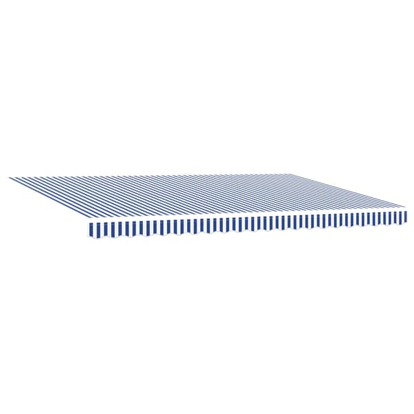 vidaXL Markisram Blå och Vit 500 × 300 cm Polyester med PU-beläggning