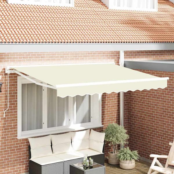 vidaXL Markisram Kräm 300 x 200 cm Polyester med PU-beläggning