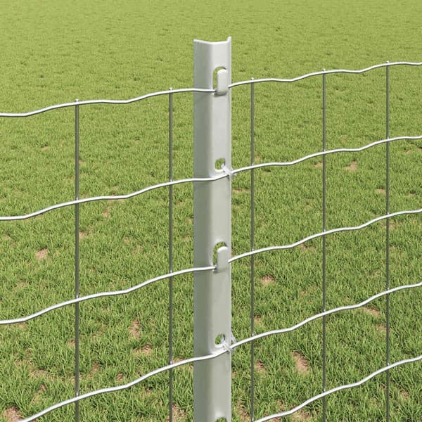 vidaXL Stängselstolpe 5 pcs Silver 120 cm Stål