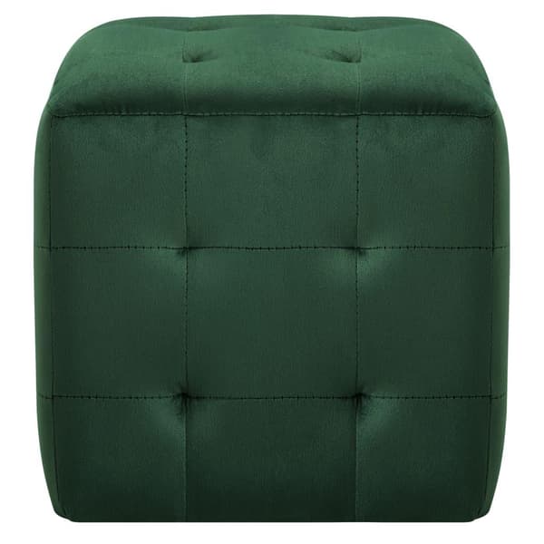 vidaXL Sittpuff 2 st grön 30x30x30 cm sammetstyg