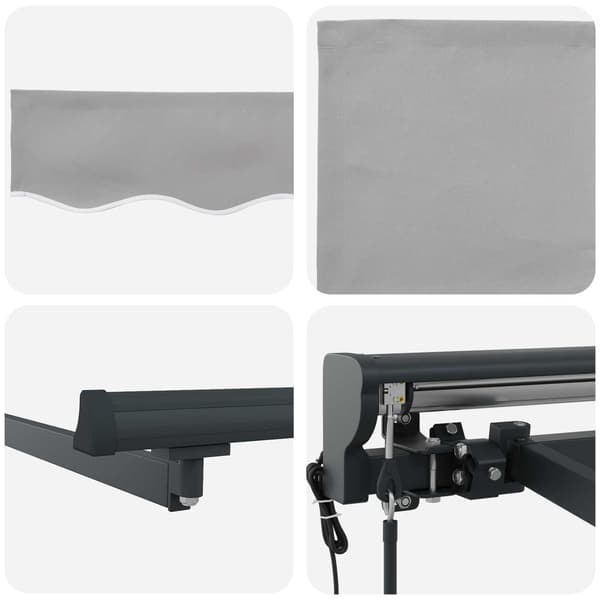vidaXL Markisram Ljusgrå 300 x 250 cm Polyester med PU-beläggning