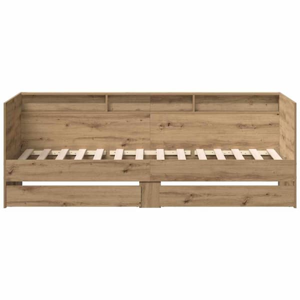 vidaXL Seng med hodegjerde Artisan Eik 100 x 200 cm Konstruert tre