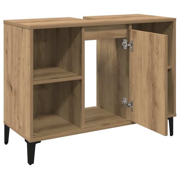 vidaXL Servantskap artisan eik 80x33x60 cm konstruert tre