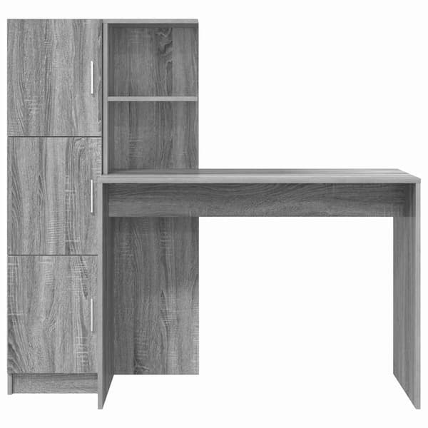 vidaXL Skrivbord 2 pcs Grå Sonoma