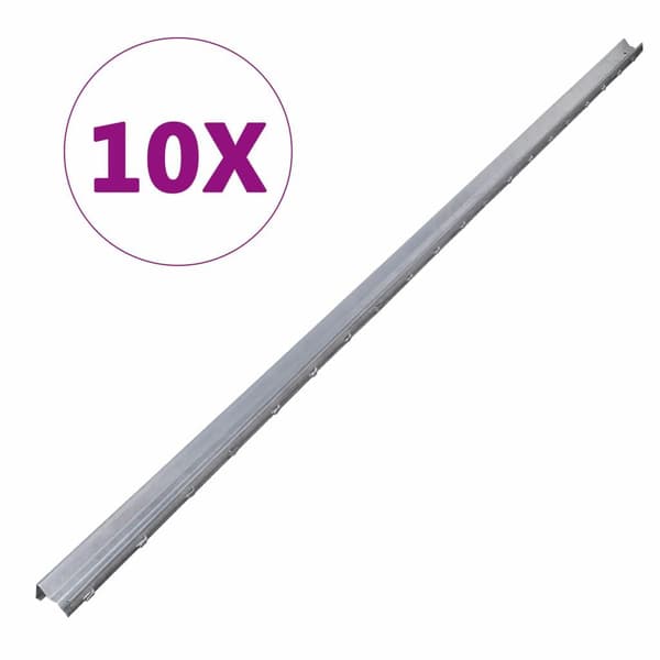 vidaXL Gjerdestolper 10 stk galvanisert stål 2 m