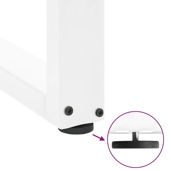 vidaXL Soffbordsben U-formade 2 st vit 50x(72-73) cm stål