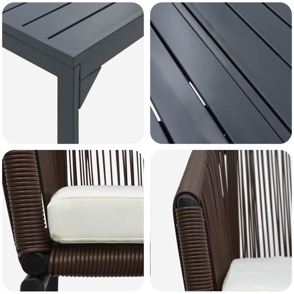vidaXL Trädgårdsmöbelset 9 pcs Brun konstrotting