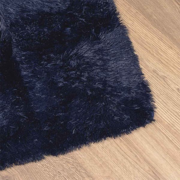 vidaXL Flossteppe med lang luv NAVARRA marine 160x160 cm polyester