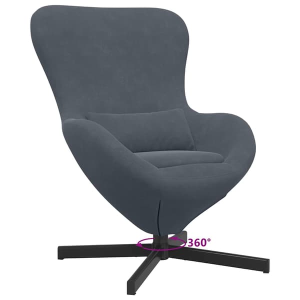 vidaXL Äggfåtölj Mörkgrå 63 x 73 x 90 cm Sammet