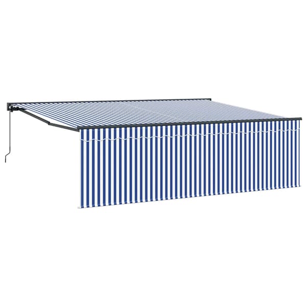 vidaXL Utfällbar markis Blå och Vit 400 × 300 cm