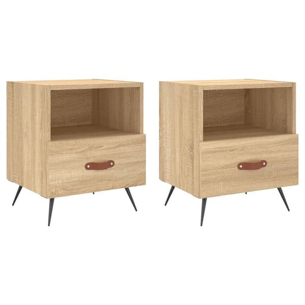 vidaXL Nattbord 2 stk sonoma eik 40x35x47,5 cm konstruert tre