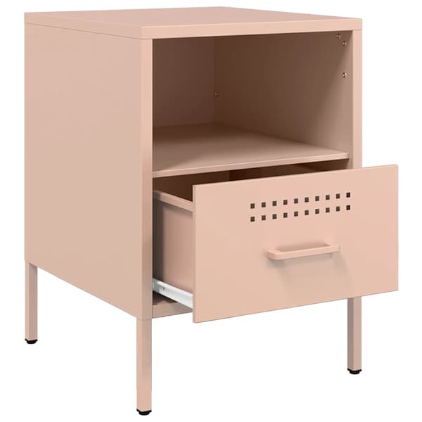 vidaXL Nattbord 2 stk rosa 36x39x50,5 cm stål