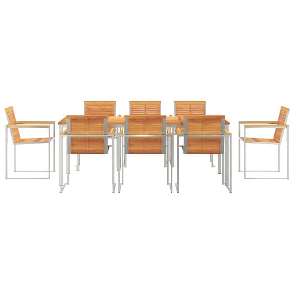 vidaXL Hage Spisegruppe 9 pcs Brun Solid akasietre