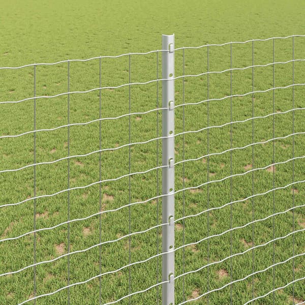 vidaXL Gjerde med stolpe sølv 1,5 x 10 m Stål