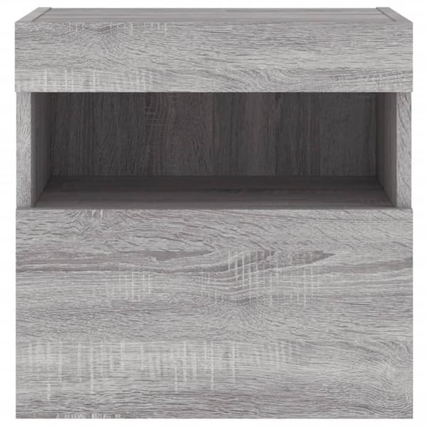 vidaXL Väggmonterad tv-bänk LED grå sonoma 40x30x40 cm