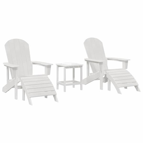 vidaXL Trädgård Stol 3 pcs Vit polyeten