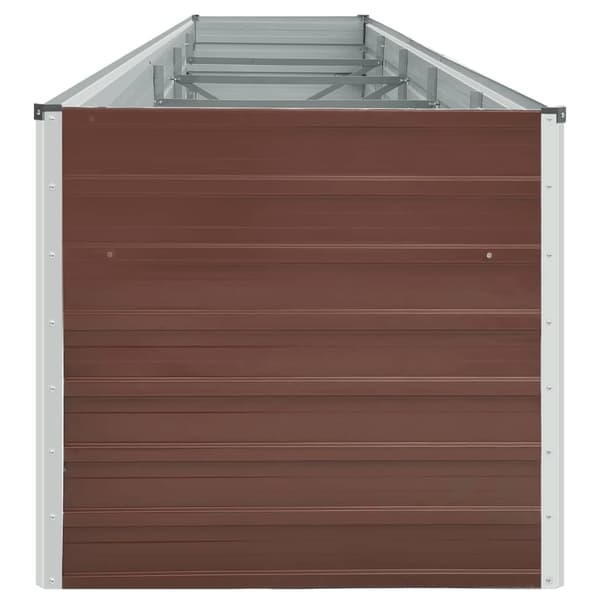 vidaXL Høybed galvanisert stål 400x80x77 cm brun